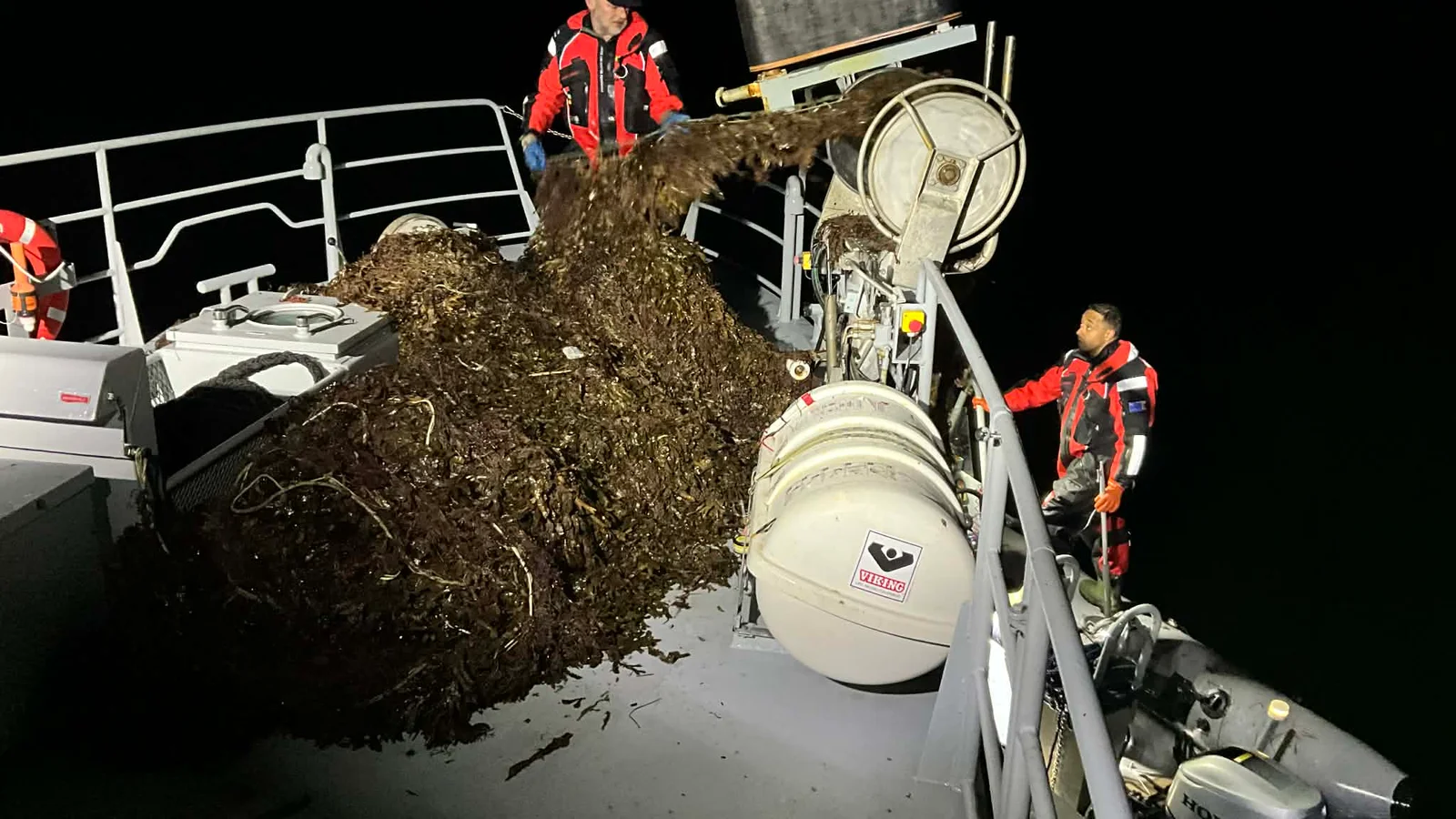 Fiskerikontrollen fjerner kæmpe spøgelsesgarn ved Reersø