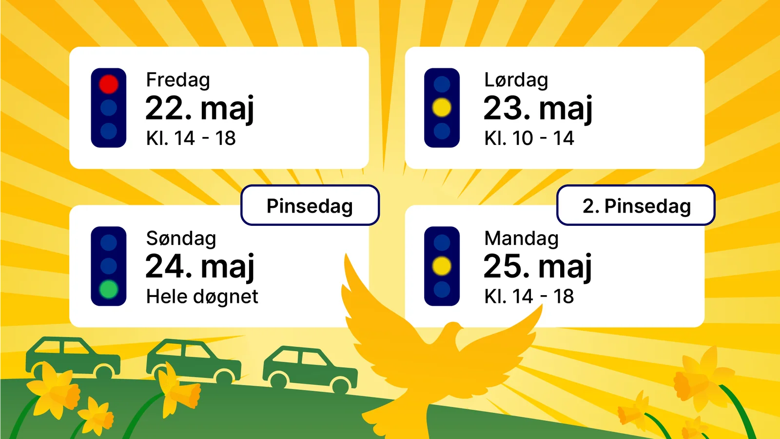 Pinsetrafikken melder sig fredag eftermiddag