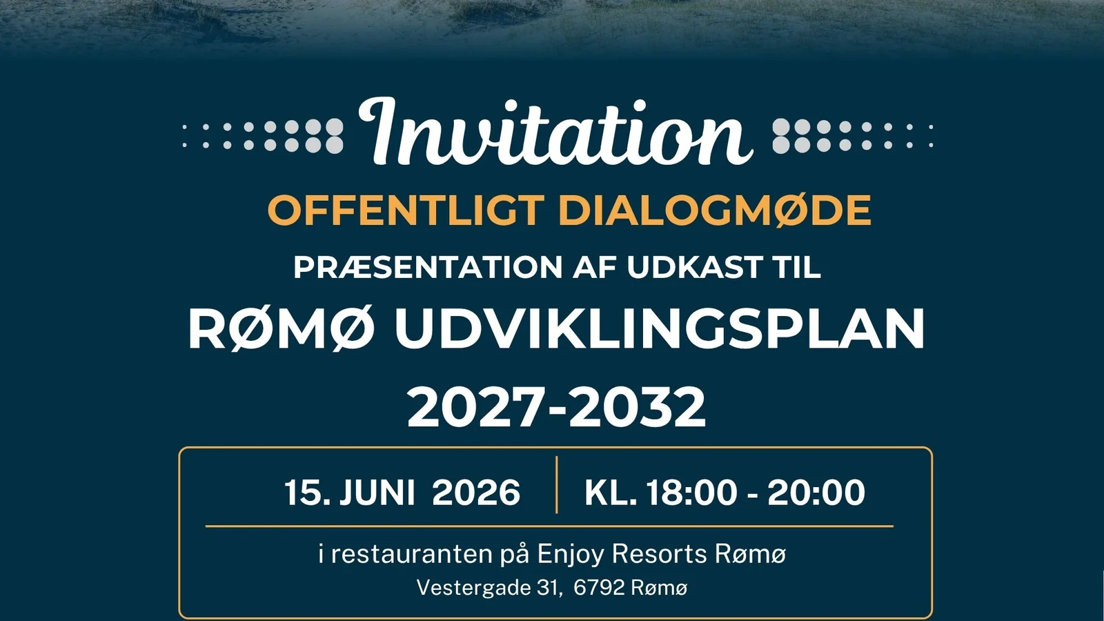 Offentligt dialogmøde om ny udviklingsplan for Rømø