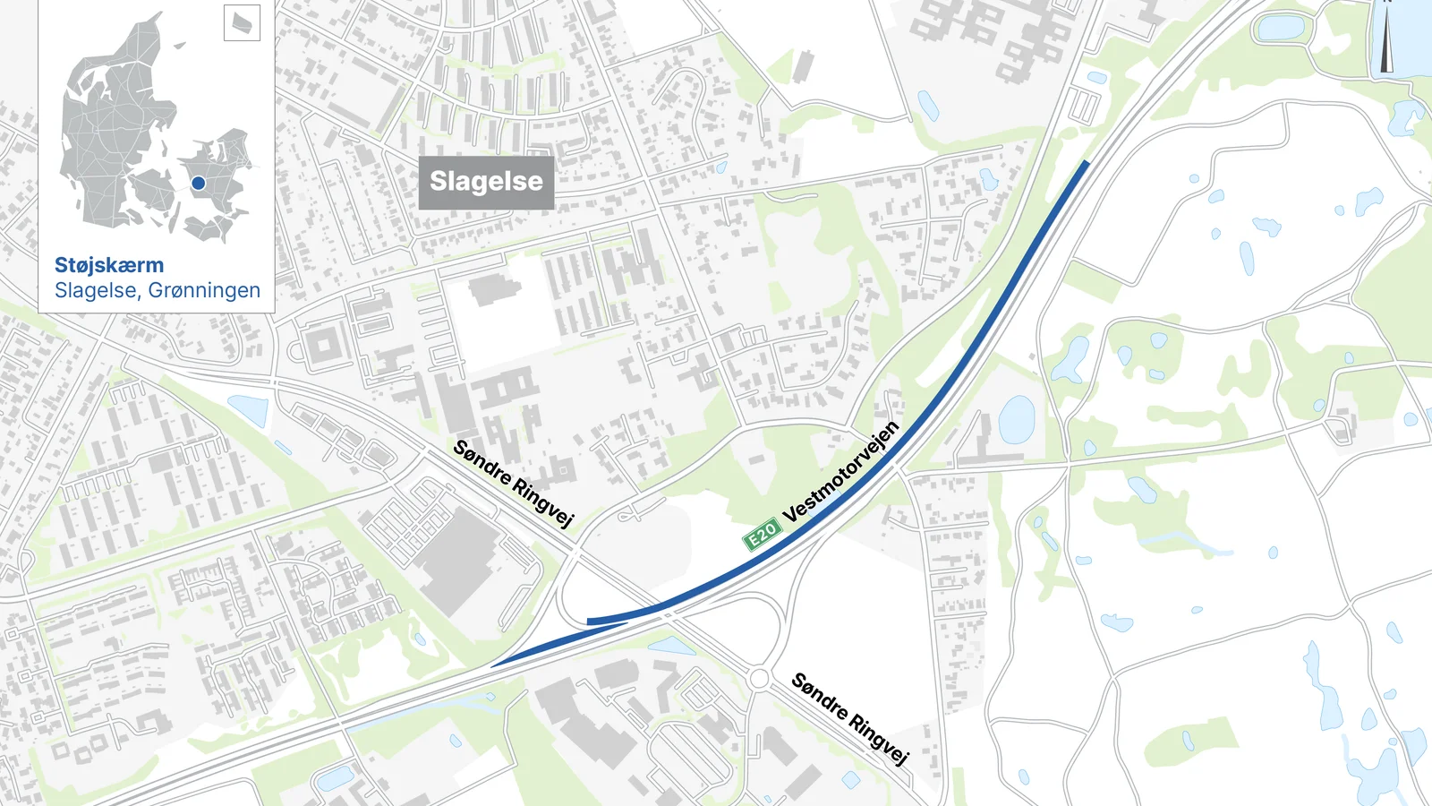 Ny støjskærm skal give mindre motorvejsstøj ved Grønningen