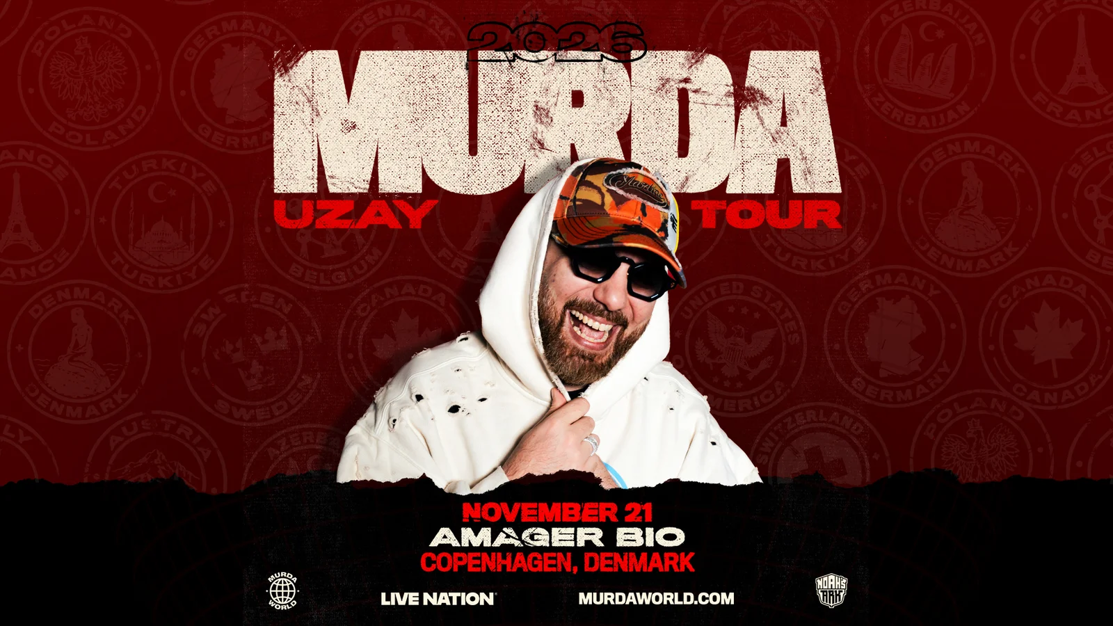 MURDA INDTAGER AMAGER BIO DEN 21. NOVEMBER 2026 PÅ UZAY TOUR