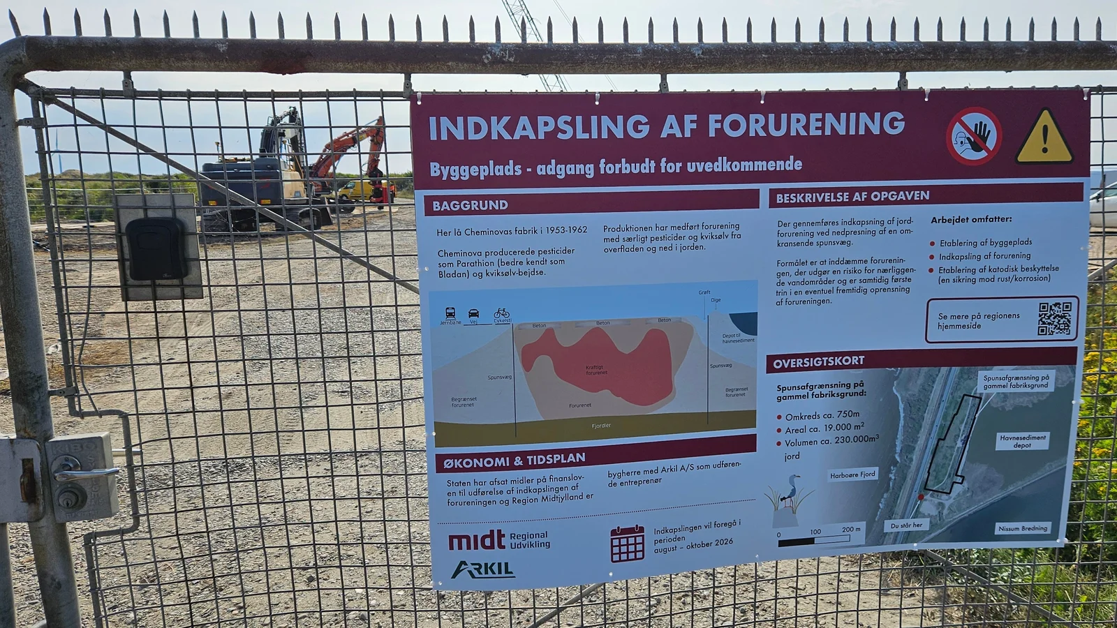 Forurening på Cheminovas gamle fabriksgrund bliver nu indkapslet