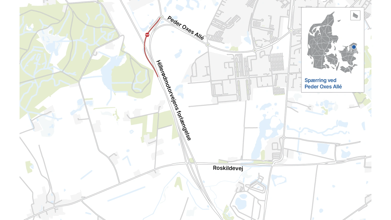 Hillerød: Tilkørsel mod København spærres fra den 21. til den 24. august