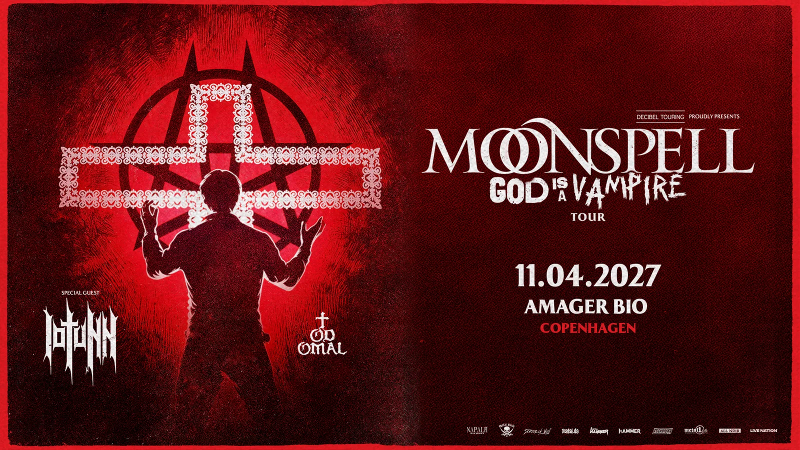 Moonspell rammer Amager Bio den 11. april 2027